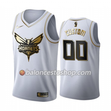 Camiseta Hombre NBA Charlotte Hornets Personalizadas 2019-20 Nike Blanco Golden Edition Swingman